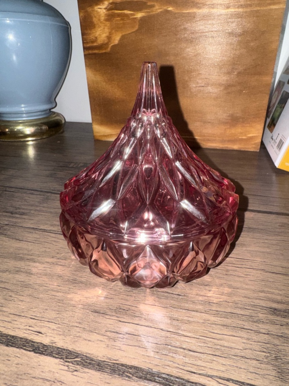 Hershey’s Kisses Pink Glass Candy Dish with Lid